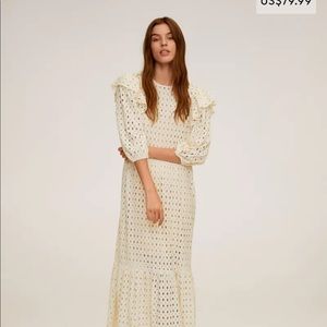 Ruffled Open-Work Dress